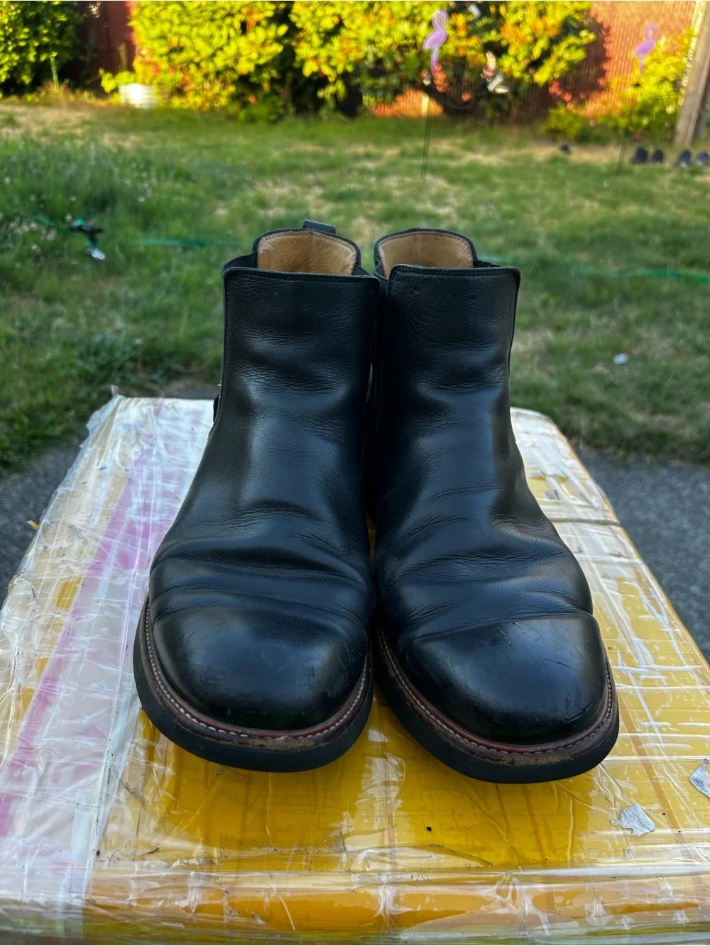 Vibram M2071-048 Men’s Black Leather Slip On Chelsea Boots Size 11